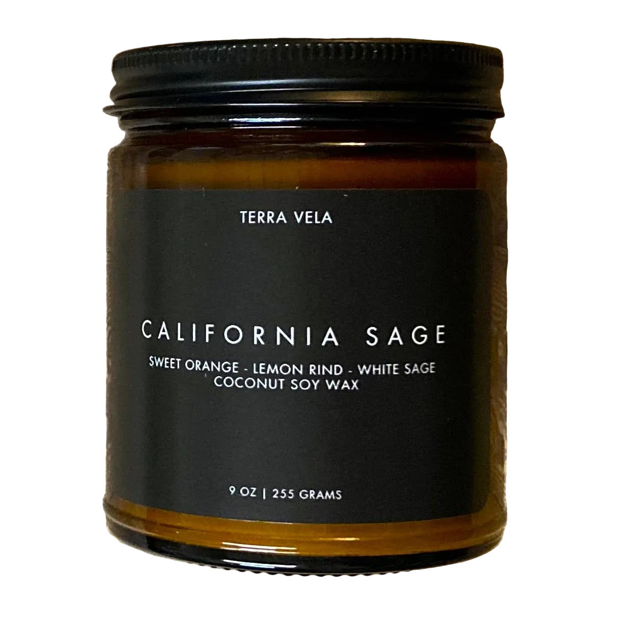 Made in USA, Soy Black Amber Collection - California Sage Soy Candle