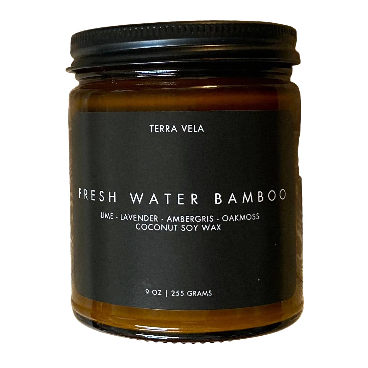 Made in USA, Soy Black Amber Collection - Freshwater Bamboo Soy Candle