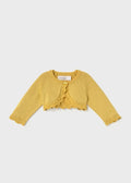 318 Infant Girls Scalloped Trim Knit Bolero Cardigan - Sunflower Yellow