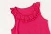 Mini/Tween Girls Double Ruffled Tank Top: Hot Summer Pink detail