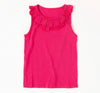 Mini/Tween Girls Double Ruffled Tank Top: Hot Summer Pink