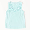 Mini/Tween Girls Double Ruffled Tank Top: Island Paradise Blue