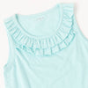 Mini/Tween Girls Double Ruffled Tank Top: Island Paradise Blue detail