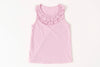 Mini/Tween Girls Double Ruffled Tank Top: Orchid Bouquet Light Pink