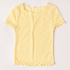 Mini/Tween Girls Lettuce Edge Pointelle S/S Tee: Lemonade Yellow