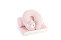Minky Sleepy Plush Baby Blanket with Plush Neck Pillow: Pink Bear
