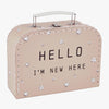 Bamboo New Baby 3PC Suitcase Gift Set, UNISEX, Hello I'm New Here, Newbae