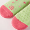 Nonslip bottom slipper socks, grinch green and pink snowflakes