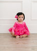 Ollie Jay Velvet & Confetti Tulle Ballet Back Bodysuit Dress - Hot Pink