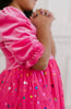 Ollie Jay Velvet & Confetti Tulle Twirl Dress - Hot Pink Pop