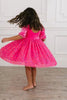 Ollie Jay Velvet & Confetti Tulle Twirl Dress - Hot Pink Pop