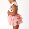 Posh Peanut Bamboo Ruffled Capsleeve Tulle Skirt Twirl Bodysuit Dress - Vintage Pink Rose