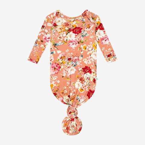 Posh Peanut Bamboo Knotted Sleep Gown - Celia Fall Floral