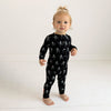 Posh Peanut Bamboo Convertible Zippered Onepiece Romper -  UNISEX Dancing Skelly Skeleton