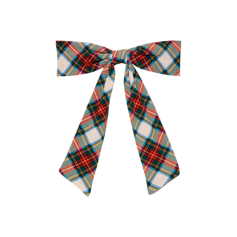 Posh Peanut Bamboo Luxe Bow Hair Clip - Marqui Classic Holiday Plaid