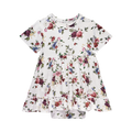 Posh Peanut Bamboo Ribbed S/S Ruffled Bodysuit Dress - Philippa Vintage Floral