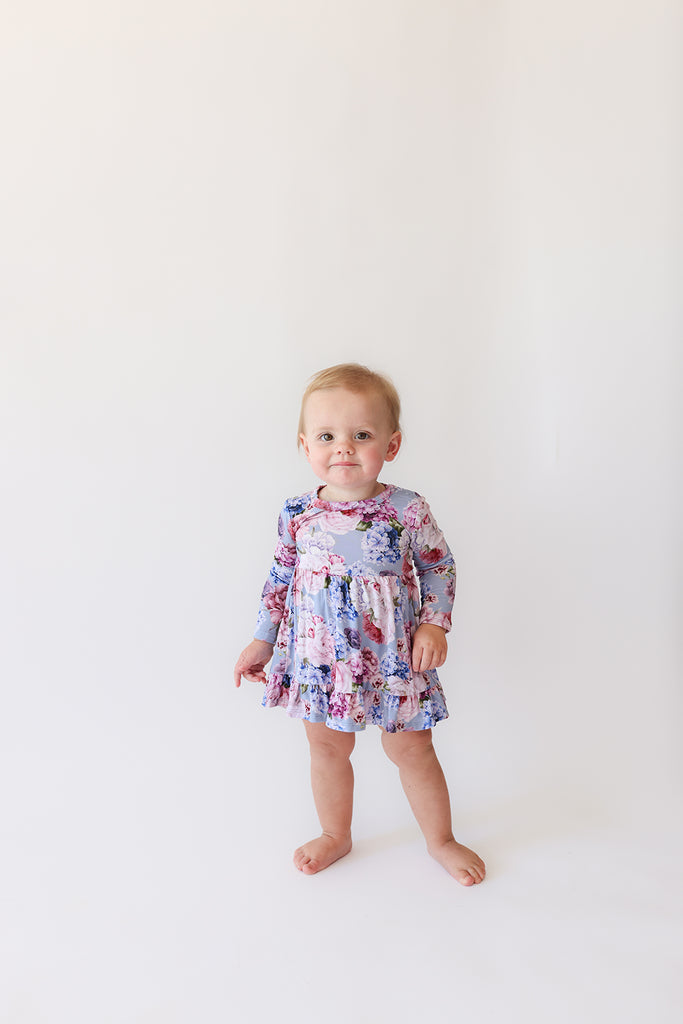 Posh Peanut Bamboo L/S Ruffled Twirl Bodysuit Dress - Annie Hydrangea Bubble Belly moms | babies | kids Posh Peanut Bamboo L/S Ruffled Twirl Bodysuit Dress - Annie Hydrangea Bubble Belly moms | babies | kids