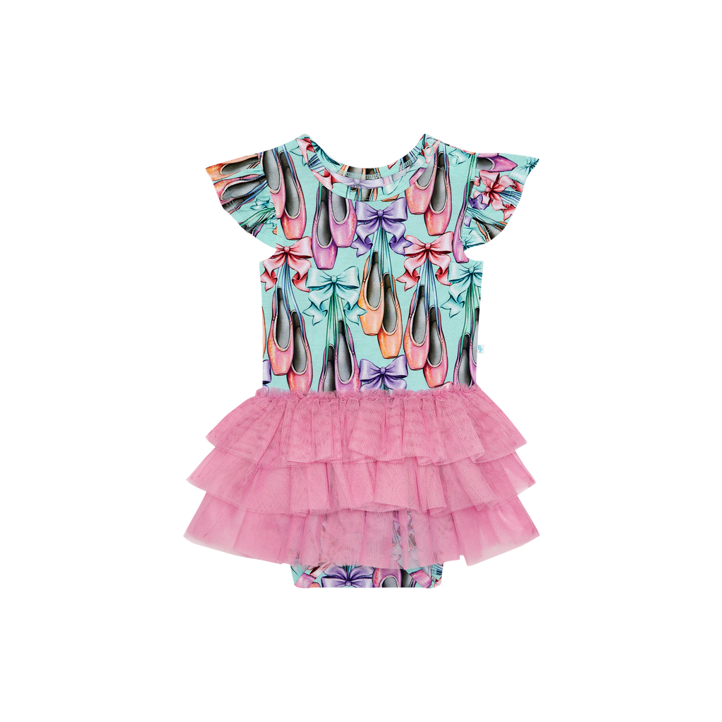 Posh Peanut Bamboo S/S Tulle Skirt Bodysuit Dress - Irina Ballet Slippers