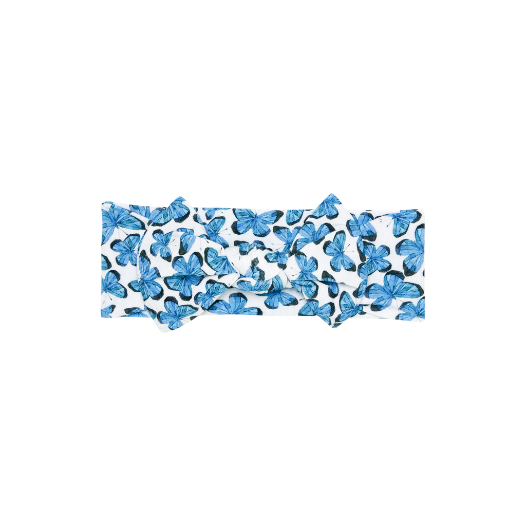 Posh Peanut Bamboo Infant Headwrap Headband - Nayeli Blue Butterfly