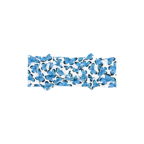 Posh Peanut Bamboo Infant Headwrap Headband - Nayeli Blue Butterfly