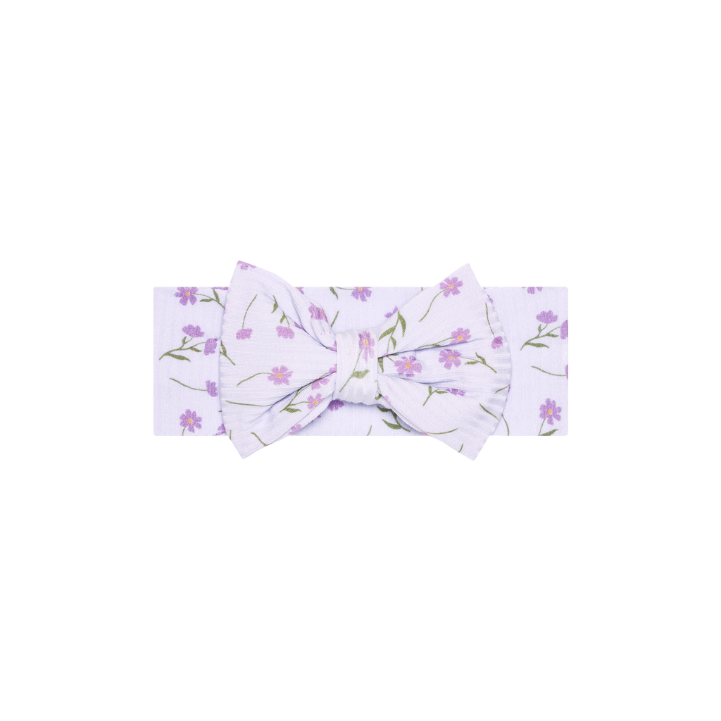 Posh Peanut Bamboo Bow Headwrap Headband - Jeanette Lavender Micro Floral
