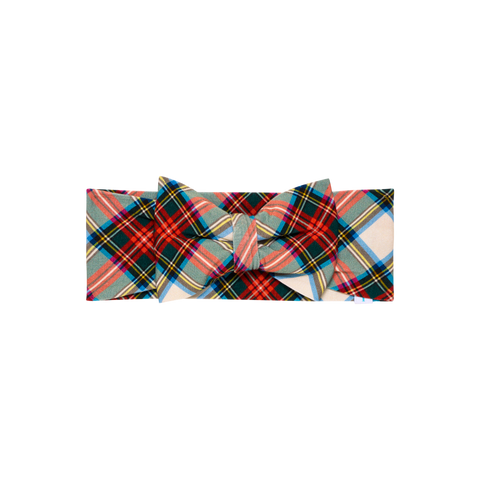 Posh Peanut Bamboo Luxe Bow Headwrap Headband - Marqui Classic Holiday Plaid