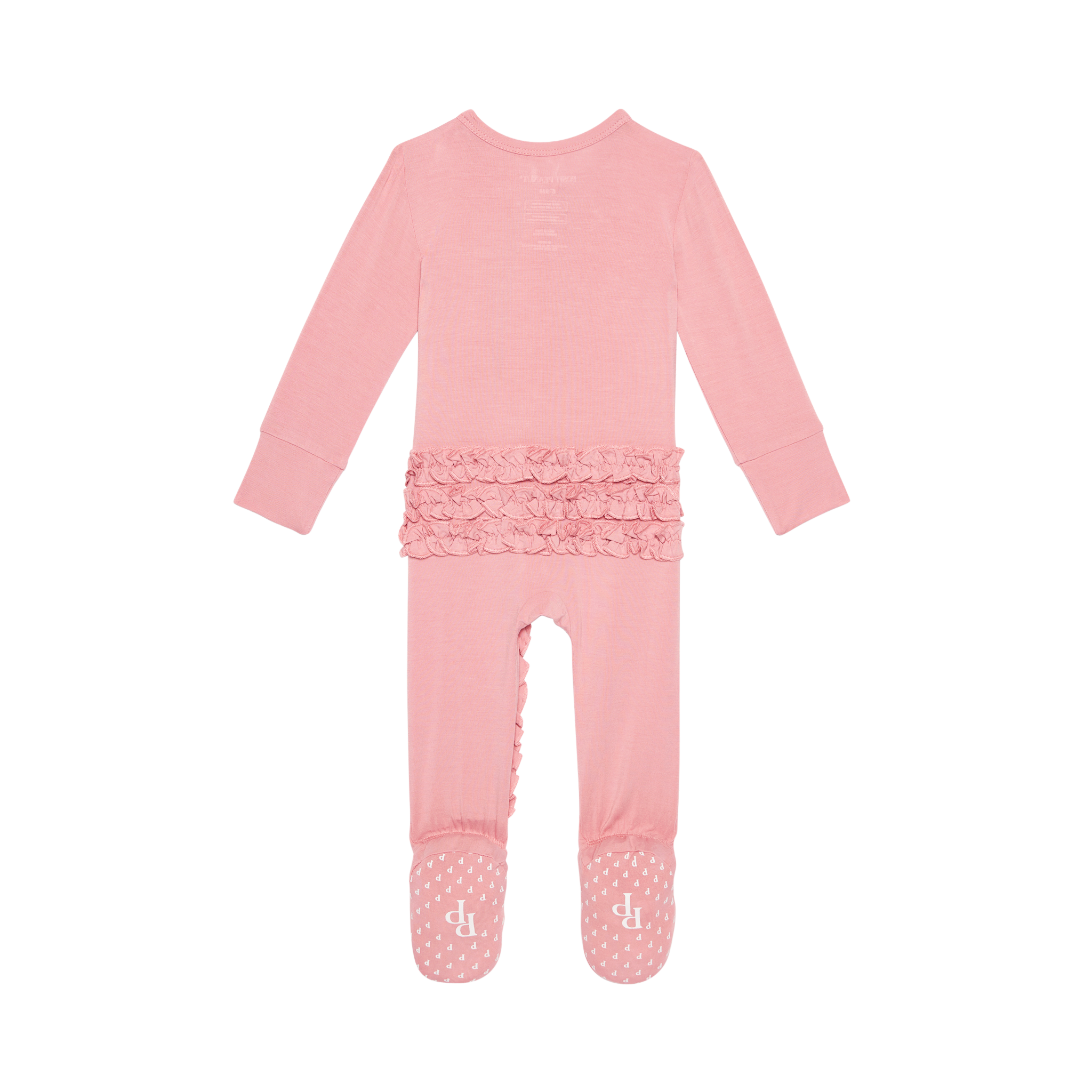 Posh Peanut Bamboo RUFFLED Zippered Footie Autumn Blush Pink