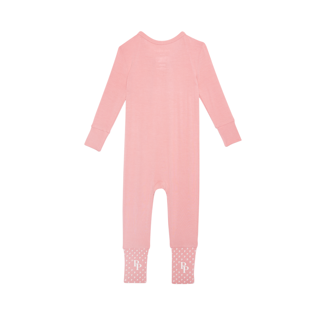 Posh Peanut Bamboo Convertible Zippered Onepiece Romper -  Autumn Blush Pink