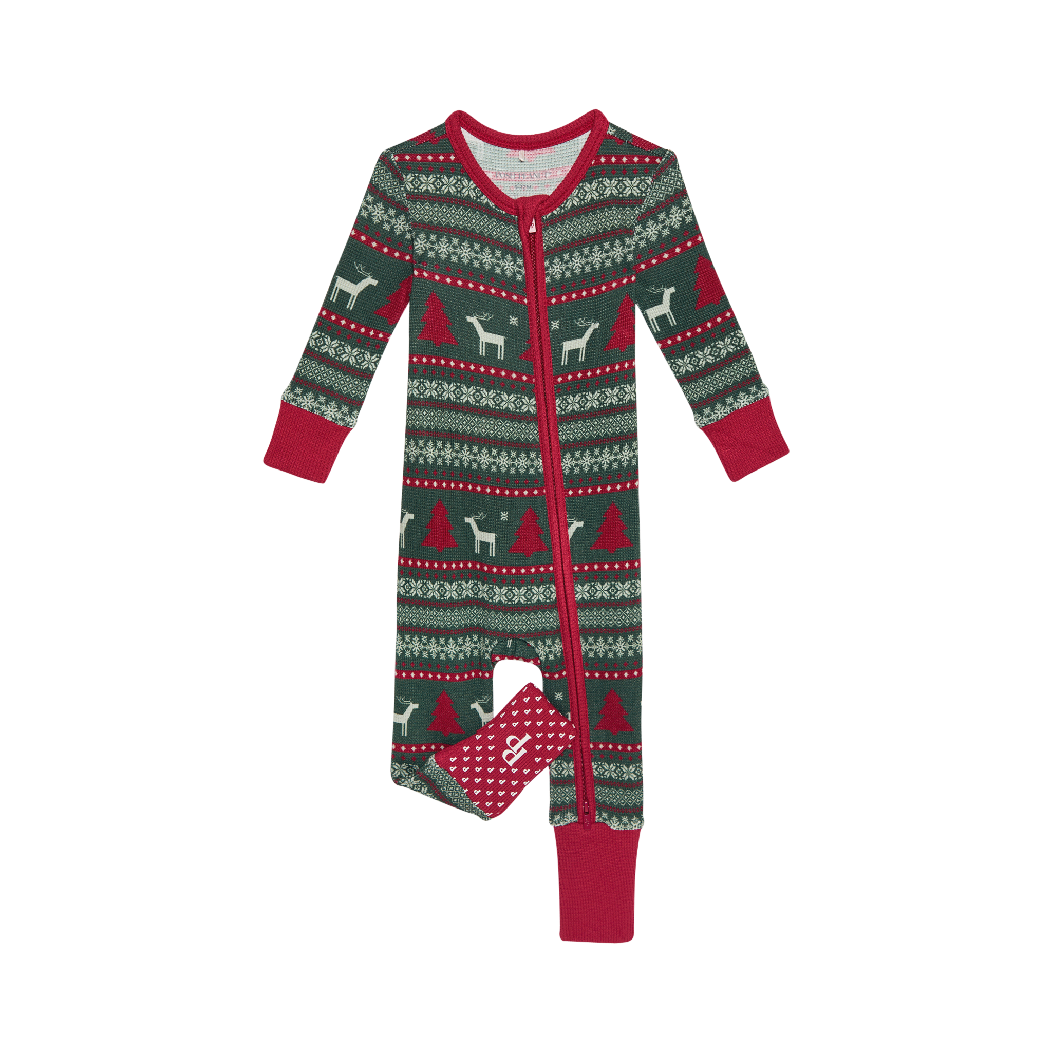 Posh Peanut Bamboo Convertible Zippered One Piece UNISEX - Holiday Fair Isle