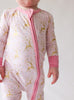 Posh Peanut Bamboo Convertible Zippered Onepiece Romper -  Ryleigh Gold Foil Reindeer