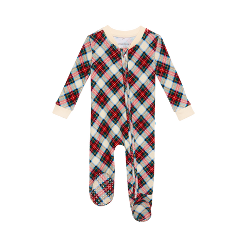 Posh Peanut Baby/Toddler Pacci Fleece Zippered One Piece Footie UNISEX - Marqui Classic Holiday Plaid