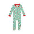 Posh Peanut Pacci Fleece Zippered One Piece Footie UNISEX - Santa Medley