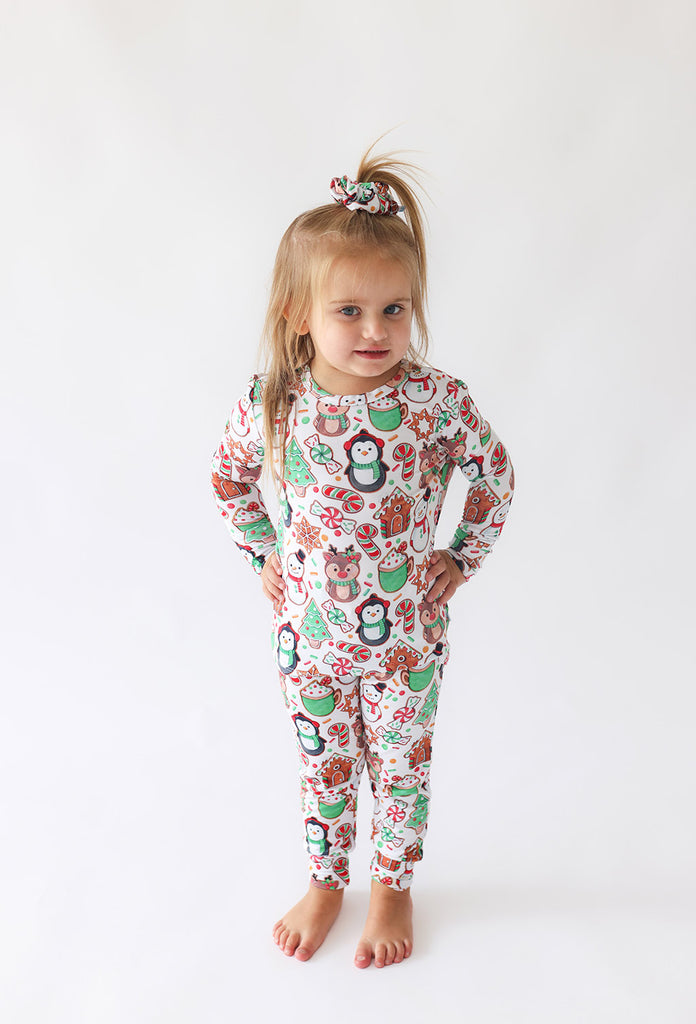 Posh Peanut Bamboo Kids L/S 2PC Basic PJ Lounge Set - UNISEX Cookie Medley