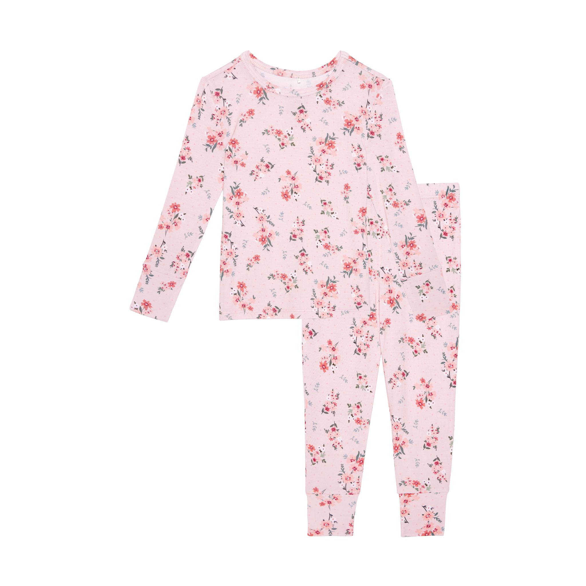 Posh Peanut Bamboo Kids 2PC L/S Basic PJ Lounge Set - London Autumn Microfloral
