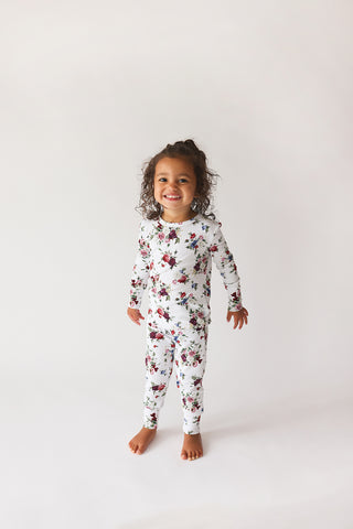 Posh Peanut Bamboo Kids 2PC L/S Basic PJ Lounge Set - Philippa Vintage Floral