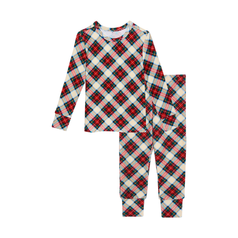 Posh Peanut Kid/Tween Pacci Fleece L/S Basic Pajama UNISEX - Marqui Classic Holiday Plaid