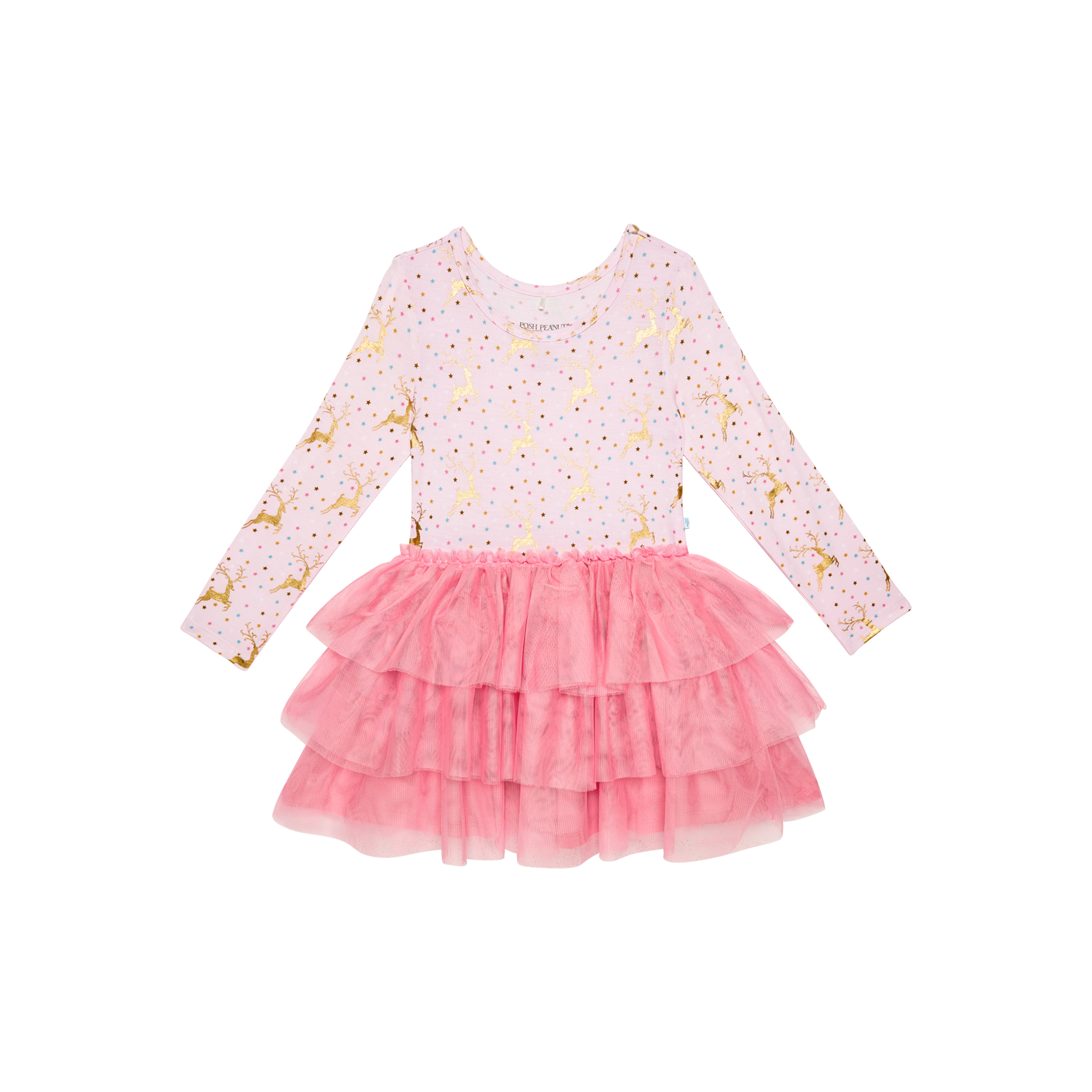 Posh Peanut Bamboo L/S Tulle Twirl Dress