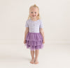 Posh Peanut Bamboo S/S Tulle Twirl Dress -  Jeanette Lavender Micro Floral