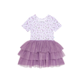 Posh Peanut Bamboo S/S Tulle Twirl Dress -  Jeanette Lavender Micro Floral