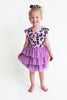 Posh Peanut Bamboo Capsleeve Tulle Twirl Dress - Electric Leopard