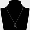 Pickleball Pendant Necklace, Brass: Silver Rhodium Mannequin