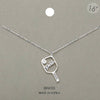 Pickleball Pendant Necklace, Brass: Silver Rhodium