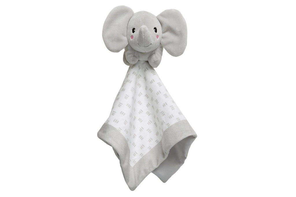 Plush Animal Lovey Blankie, 12"x12", Minky Elephant, Grey