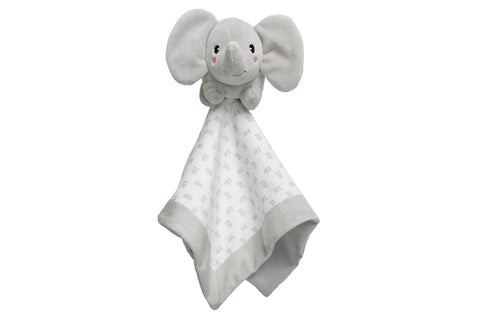 Plush Animal Lovey Blankie, 12"x12", Minky Elephant, Grey