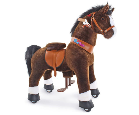 PonyCycle Ride On Toy Horse - Bay Dark Brown Pony