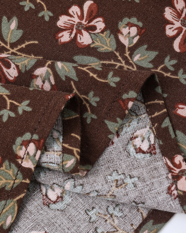 Rylee + Cru Mini Girls Della Dress, Winter Floral Brown Autumn