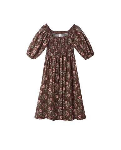 Rylee + Cru Mini Girls Della Dress, Winter Floral Brown