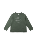 Rylee + Cru Mini UNISEX L/S Graphic Tee - Life is Wonder Full, Evergreen