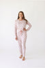 Posh Peanut Ribbed Bamboo Women's L/S Scoop Neck Lounge Jogger Pajama Set - London Autumn Micro Floral