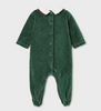 Sustainable Cotton Velour Footie, Pine Puppy - Back